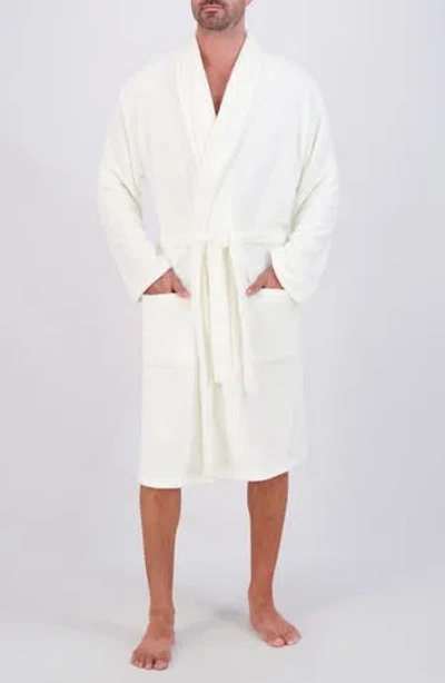 Hanes Plaid Fleece Robe In White