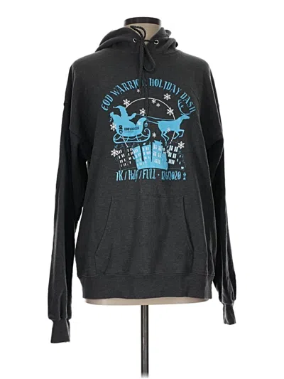 Pre-owned Hanes Pullover Hoodie In Black