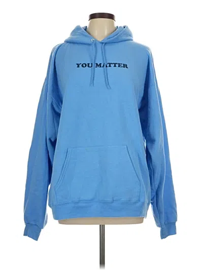 Pre-owned Hanes Pullover Hoodie In Blue