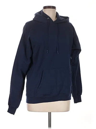 Pre-owned Hanes Pullover Hoodie In Blue