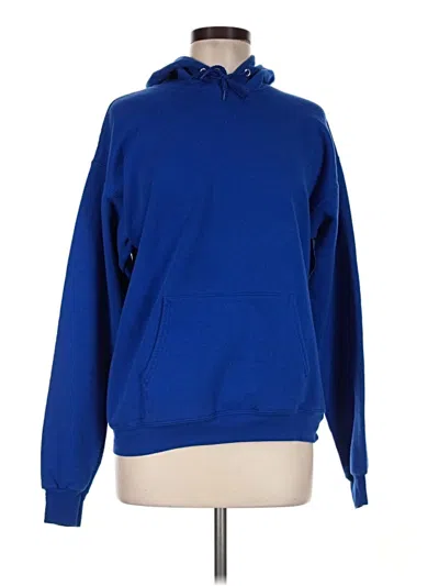 Pre-owned Hanes Pullover Hoodie In Blue