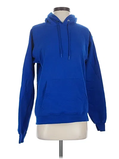 Pre-owned Hanes Pullover Hoodie In Blue