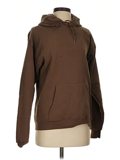 Pre-owned Hanes Pullover Hoodie In Brown