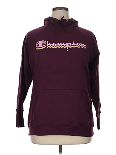 Pre-owned Hanes Pullover Hoodie In Burgundy