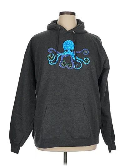 Pre-owned Hanes Pullover Hoodie In Gray