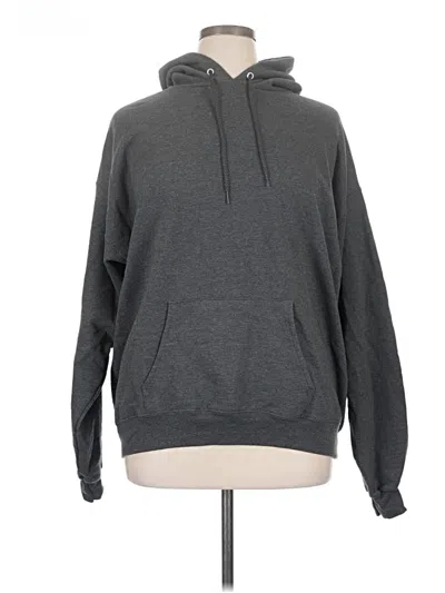 Pre-owned Hanes Pullover Hoodie In Gray