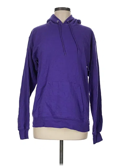 Pre-owned Hanes Pullover Hoodie In Purple