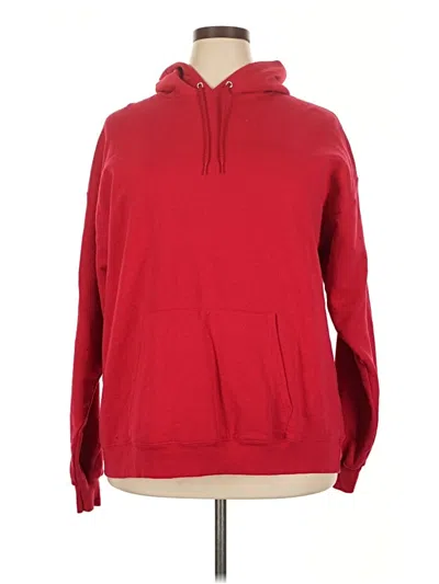 Pre-owned Hanes Pullover Hoodie In Red