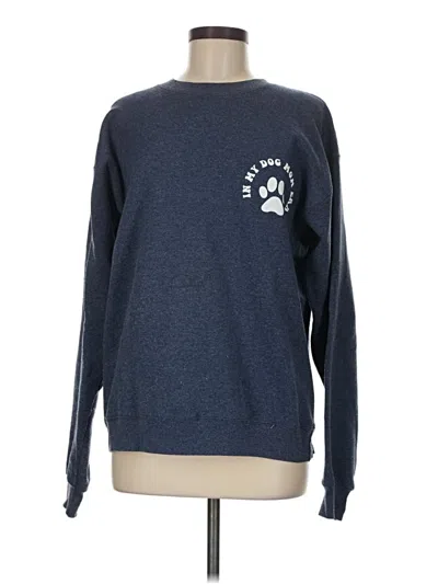 Pre-owned Hanes Pullover Sweater In Blue