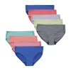 Hanes Pure Comfort Microfiber Bonus Pack Little & Big Kid Girls 9 Pack Hipster Panty Gupsh9 In Multi