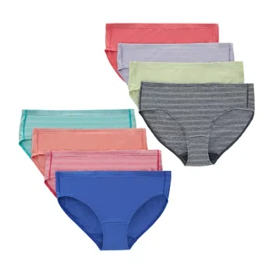 Hanes Pure Comfort Microfiber Little & Big Kid Girls 8 Pack Hipster Panty Gupsyh In Multi