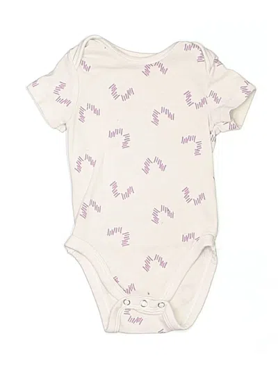Pre-owned Hanes Babies' Short Sleeve Onesie In Ivory