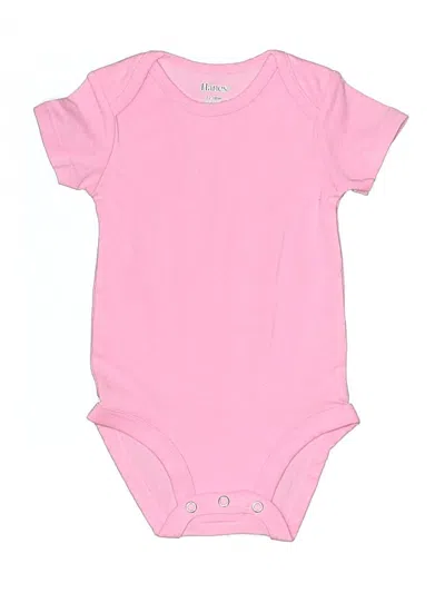 Pre-owned Hanes Kids' Short Sleeve Onesie In Pink