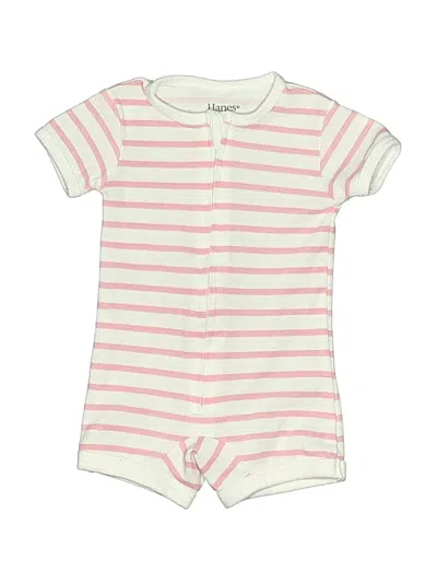 Pre-owned Hanes Babies' Short Sleeve Onesie In Pink