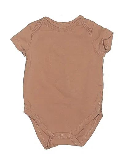 Pre-owned Hanes Babies' Short Sleeve Onesie In Tan