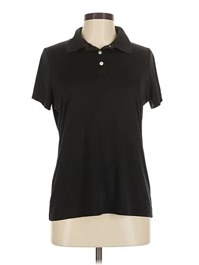 Pre-owned Hanes Short Sleeve Polo Shirt In Black