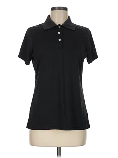 Pre-owned Hanes Short Sleeve Polo Shirt In Black