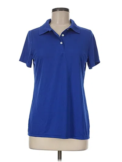 Pre-owned Hanes Short Sleeve Polo Shirt In Blue