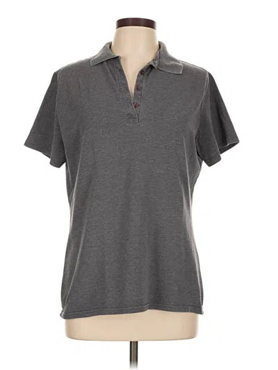 Pre-owned Hanes Short Sleeve Polo Shirt In Gray