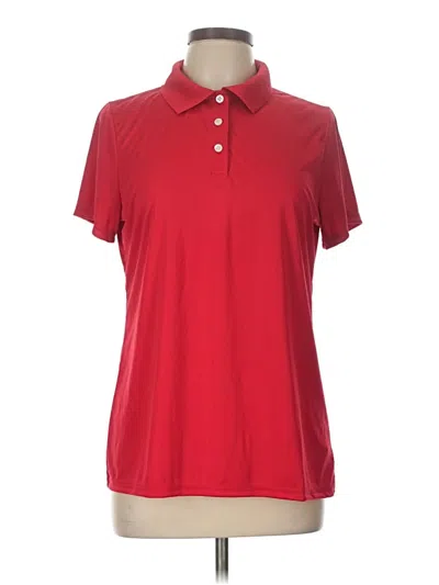 Pre-owned Hanes Short Sleeve Polo Shirt In Red