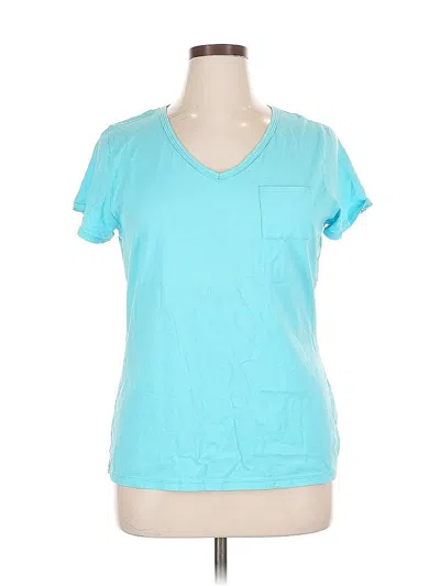 Pre-owned Hanes Short Sleeve T-shirt In Blue