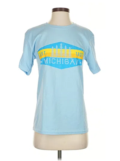 Pre-owned Hanes Short Sleeve T-shirt In Blue