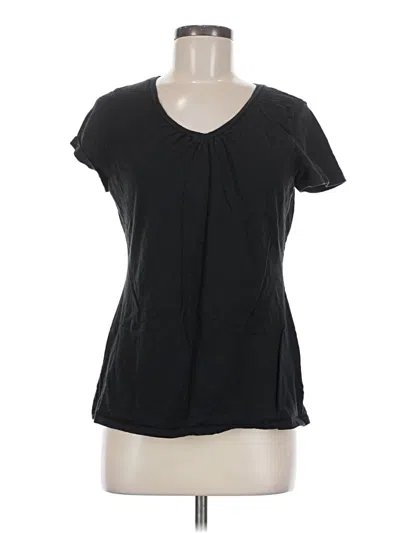 Pre-owned Hanes Short Sleeve Top Black V-neck Tops