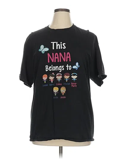 Pre-owned Hanes Short Sleeve T-shirt In Black