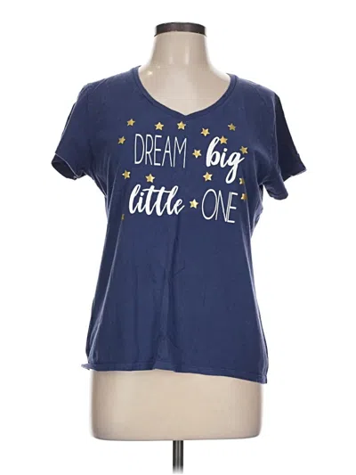 Pre-owned Hanes Short Sleeve T-shirt In Blue