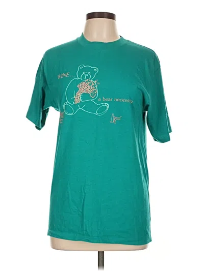 Pre-owned Hanes Short Sleeve T-shirt In Blue