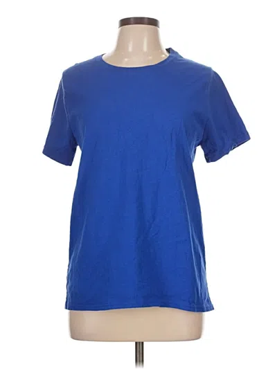 Pre-owned Hanes Short Sleeve T-shirt In Blue