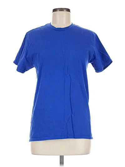Pre-owned Hanes Short Sleeve T-shirt In Blue