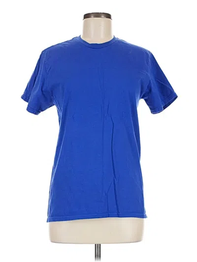 Pre-owned Hanes Short Sleeve T-shirt In Blue