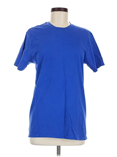 Pre-owned Hanes Short Sleeve T-shirt In Blue