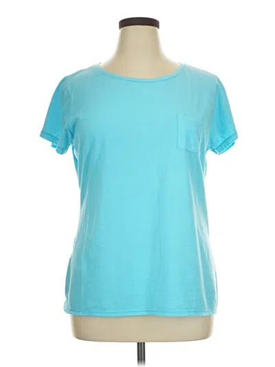 Pre-owned Hanes Short Sleeve T-shirt In Blue