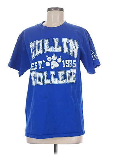 Pre-owned Hanes Short Sleeve T-shirt In Blue