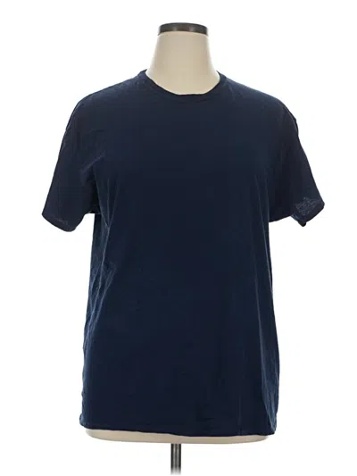 Pre-owned Hanes Short Sleeve T-shirt In Blue
