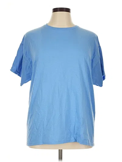 Pre-owned Hanes Short Sleeve T-shirt In Blue