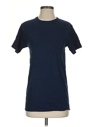 Pre-owned Hanes Short Sleeve T-shirt In Blue