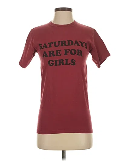 Pre-owned Hanes Short Sleeve T-shirt In Burgundy