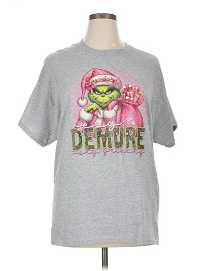 Pre-owned Hanes Short Sleeve T-shirt In Gray