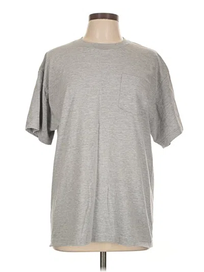 Pre-owned Hanes Short Sleeve T-shirt In Gray
