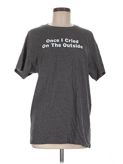 Pre-owned Hanes Short Sleeve T-shirt In Gray
