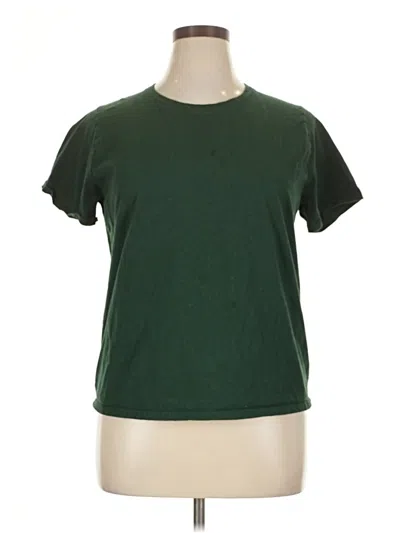 Pre-owned Hanes Short Sleeve T-shirt In Green