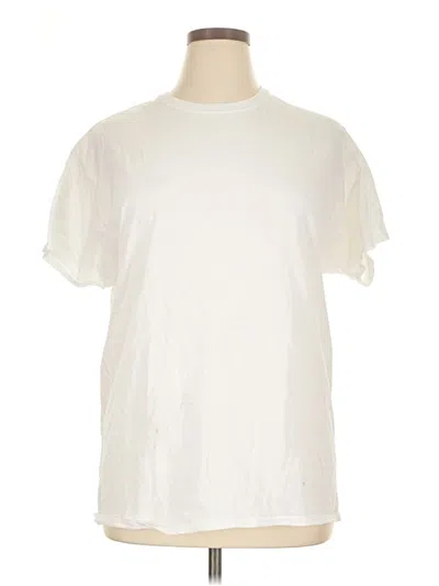 Pre-owned Hanes Short Sleeve T-shirt In Ivory