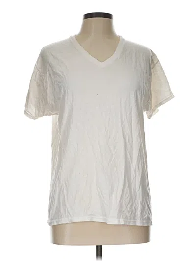 Pre-owned Hanes Short Sleeve T-shirt In Ivory