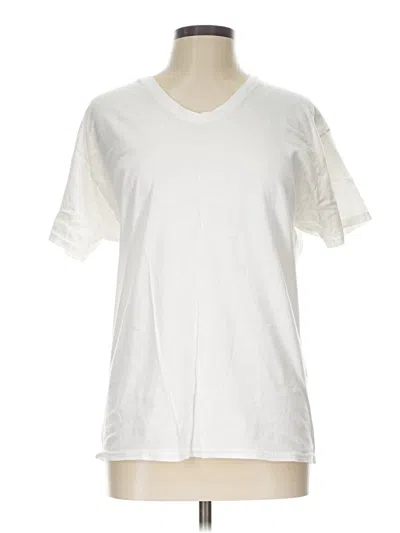 Pre-owned Hanes Short Sleeve T-shirt In Ivory