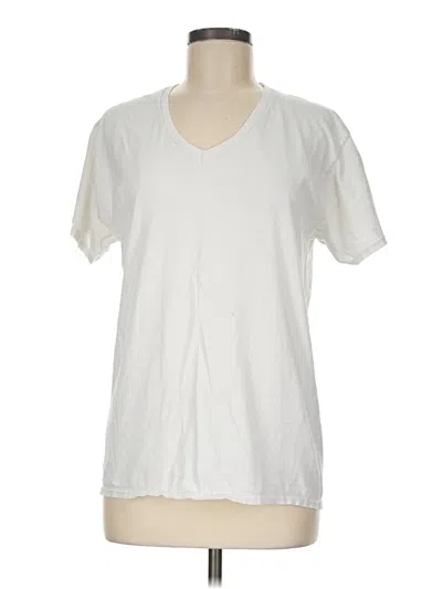 Pre-owned Hanes Short Sleeve T-shirt In Ivory