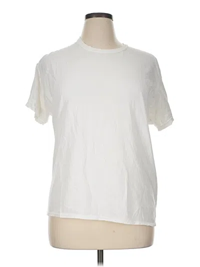 Pre-owned Hanes Short Sleeve T-shirt In Ivory