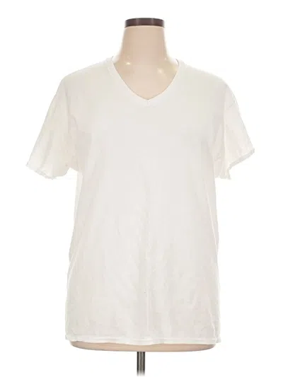 Pre-owned Hanes Short Sleeve T-shirt In Ivory